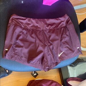 Nike Womens Athletic Shorts Purple Dri-Fit Pull On Active S